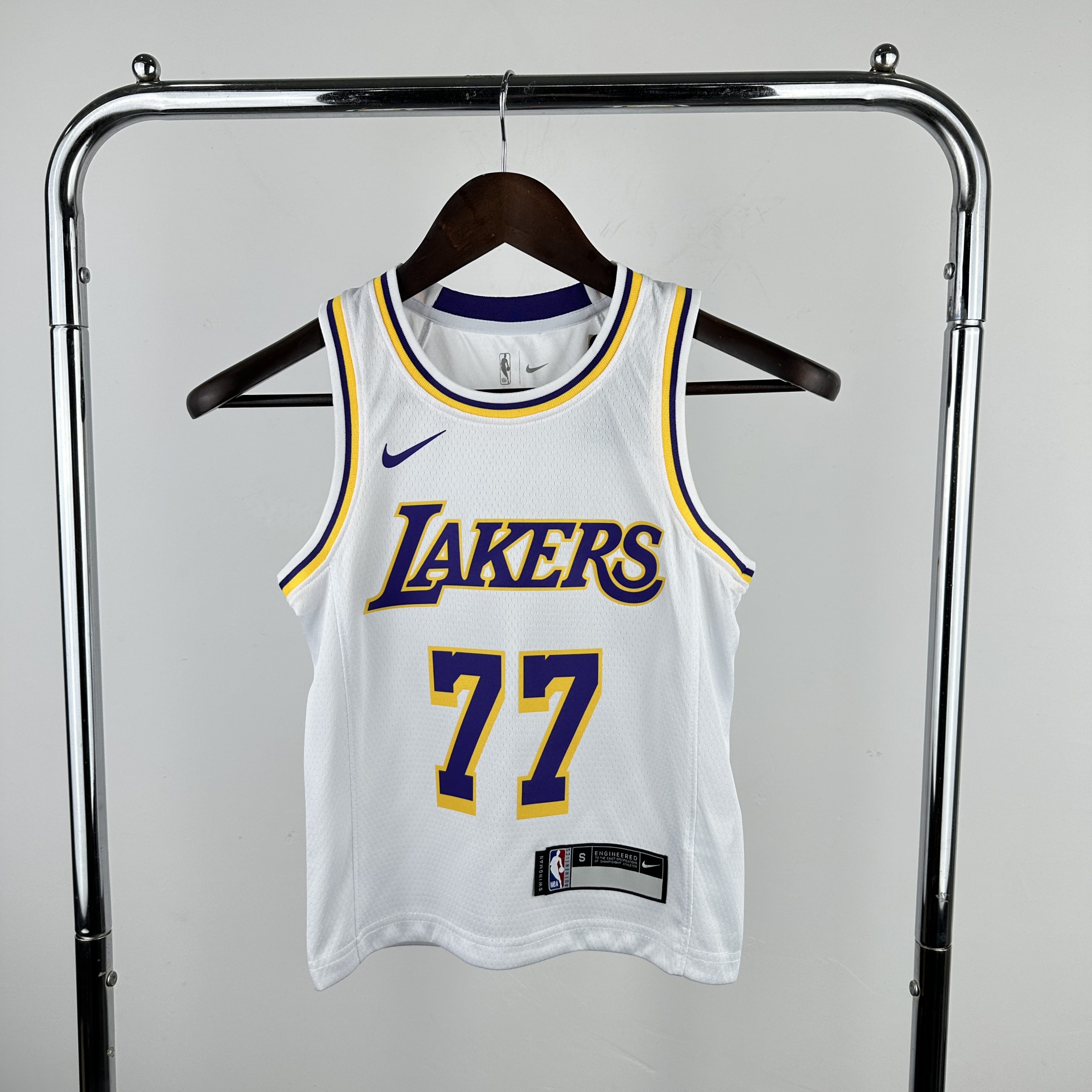 Youth Los Angeles Lakers #77 Doncic White Nike 2025 NBA Jersey->youth nba jersey->Youth Jersey